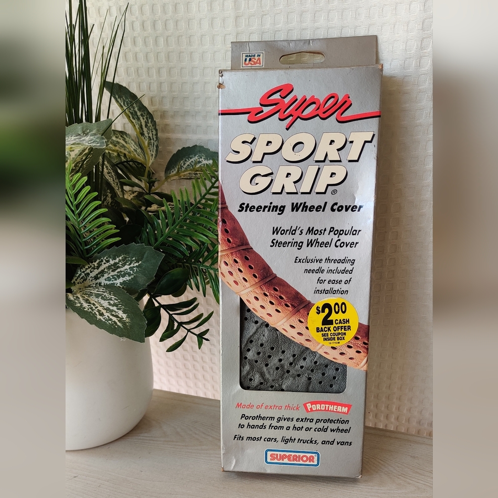 Vintage Super Sport Grip Steering Wheel Cover - Gray